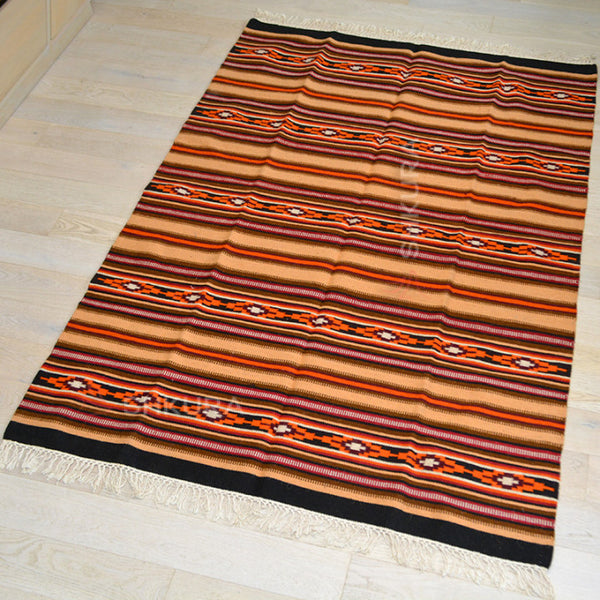 Zlata Volya Ukrainian wool rug featuring traditional motifs and rich, vibrant colors, showcasing handcrafted excellence.