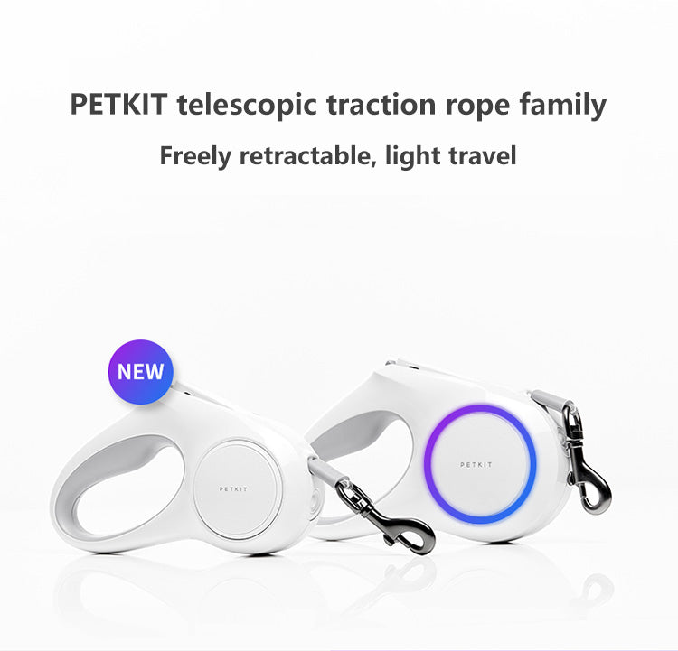 Xiaomi Petkit Go Shine Max Pet Leash Dog Traction Rope Flexible Ring Shape 3m/4.5m with LED Night Light Dogs Accessoires Chain