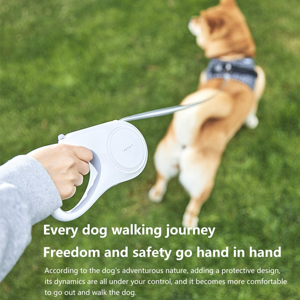 Xiaomi Petkit Go Shine Max Pet Leash Dog Traction Rope Flexible Ring Shape 3m/4.5m with LED Night Light Dogs Accessoires Chain