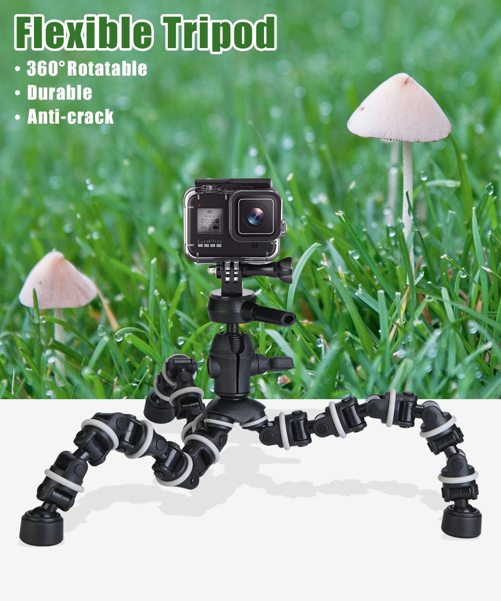 Tripod with Holder Gopro Flexible Mount with Remote for SmartPhone/Camera/Tablet