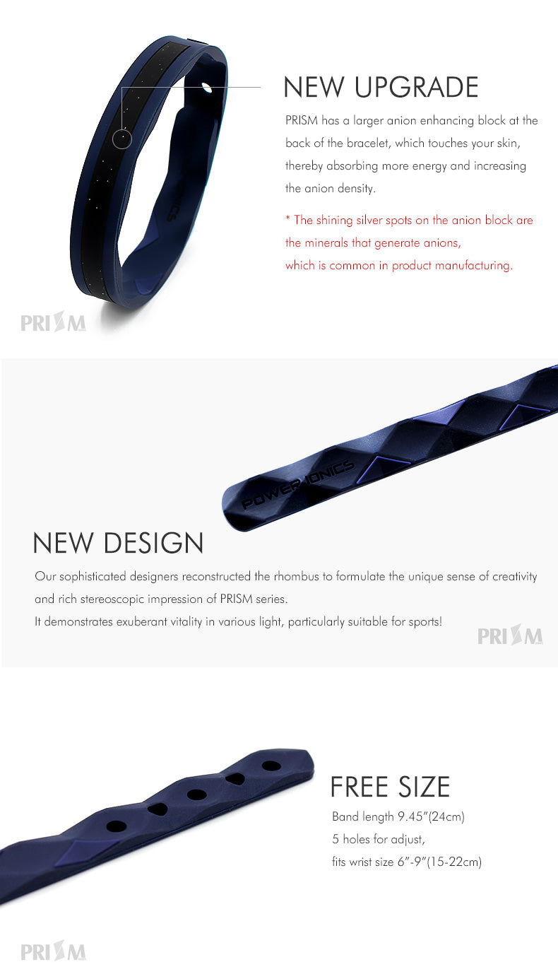 Power Ionics Prism 2000 Ions Titanium Germanium Wristband Bracelet Balance Energy Balance Human Body