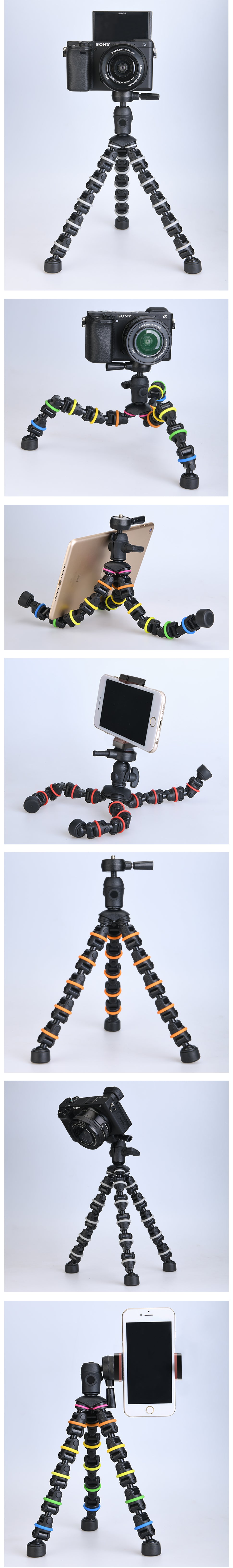 Tripod with Holder Gopro Flexible Mount with Remote for SmartPhone/Camera/Tablet