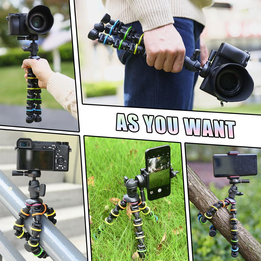 Tripod with Holder Gopro Flexible Mount with Remote for SmartPhone/Camera/Tablet