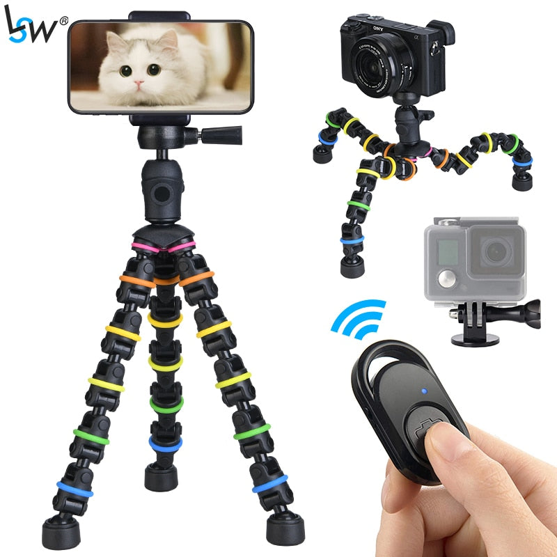 Tripod with Holder Gopro Flexible Mount with Remote for SmartPhone/Camera/Tablet