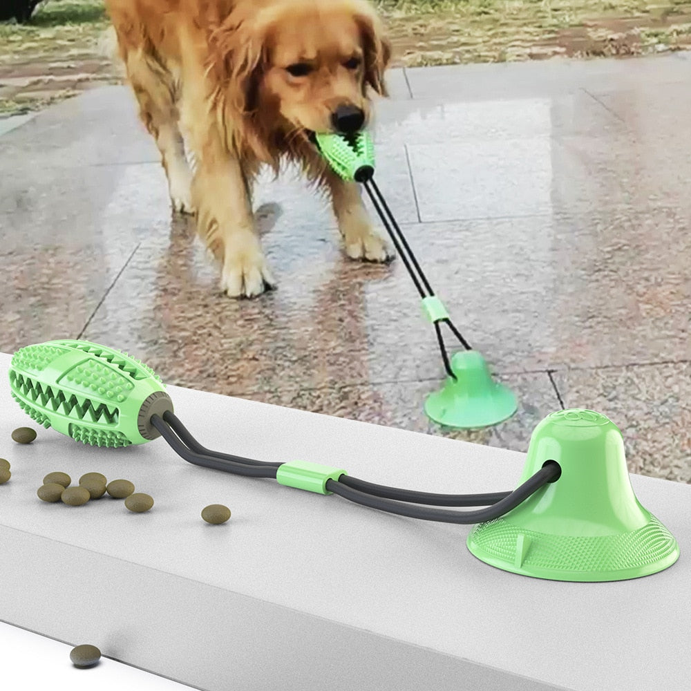 Dog Toys Silicon Suction Cup Tug Interactive Dog Ball Toys slow feeder Pet Chew Bite Tooth Cleaning Toothbrush Dogs Food Toys