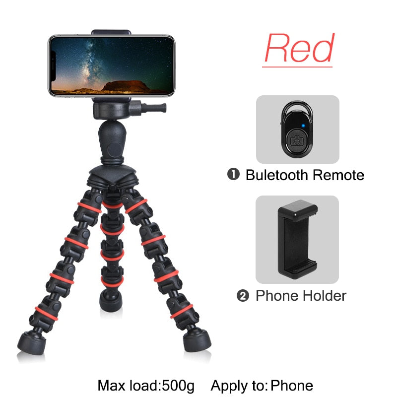 Tripod with Holder Gopro Flexible Mount with Remote for SmartPhone/Camera/Tablet