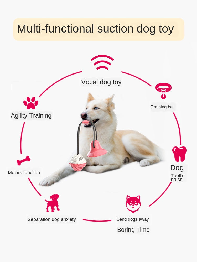 Dog Toys Silicon Suction Cup Tug Interactive Dog Ball Toys slow feeder Pet Chew Bite Tooth Cleaning Toothbrush Dogs Food Toys