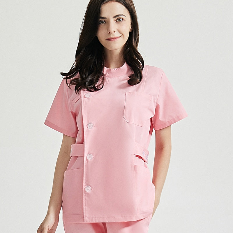 Niaahinn Health Services Scrubs Set Uniforms V-Neck Beauty Salon Work Uniform Women Sets Pet Grooming Institution Scrubs Coat