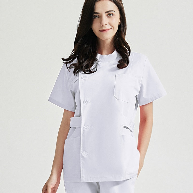 Niaahinn Health Services Scrubs Set Uniforms V-Neck Beauty Salon Work Uniform Women Sets Pet Grooming Institution Scrubs Coat