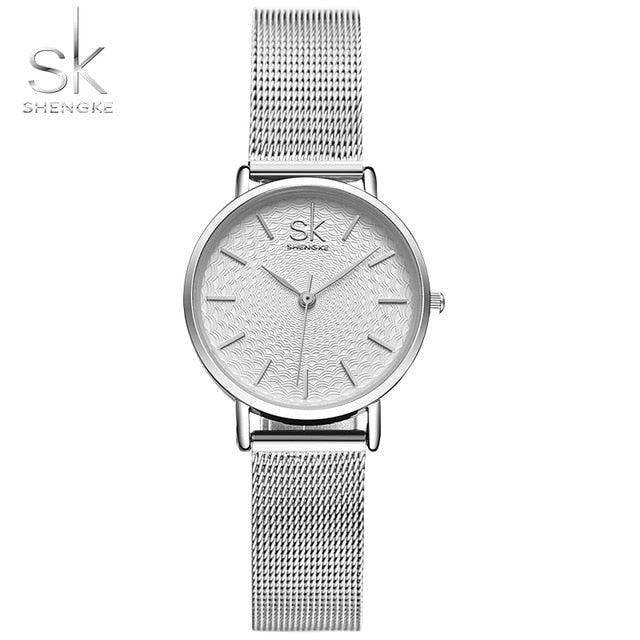 SK Super Slim Sliver Mesh Stainless Steel Watche