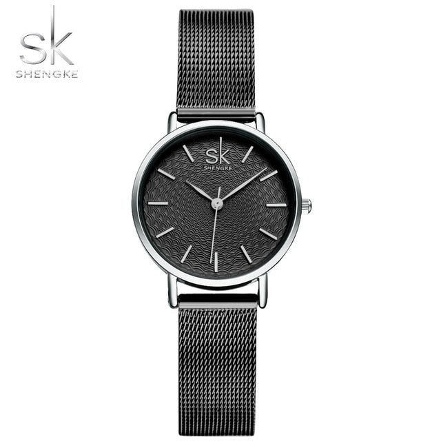 SK Super Slim Sliver Mesh Stainless Steel Watche