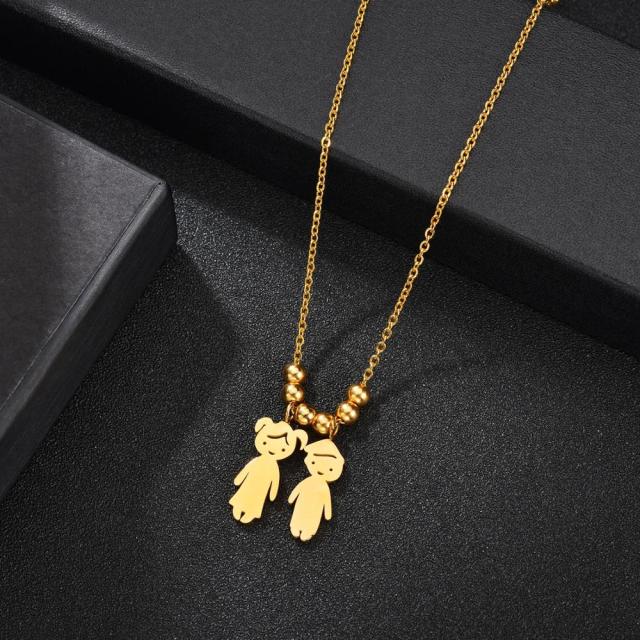 Stainless Steel Boy Girl Kids Pendant Necklace