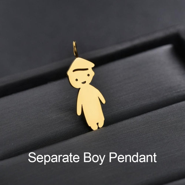 Stainless Steel Boy Girl Kids Pendant Necklace