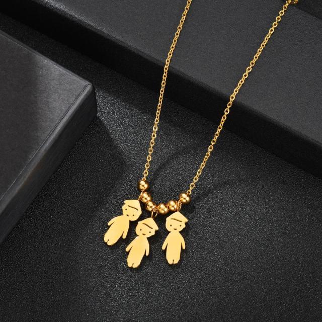 Stainless Steel Boy Girl Kids Pendant Necklace