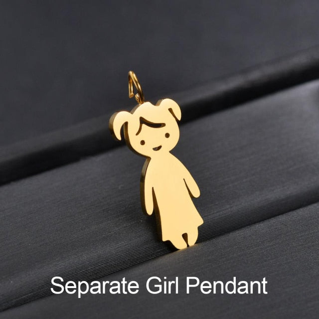 Stainless Steel Boy Girl Kids Pendant Necklace