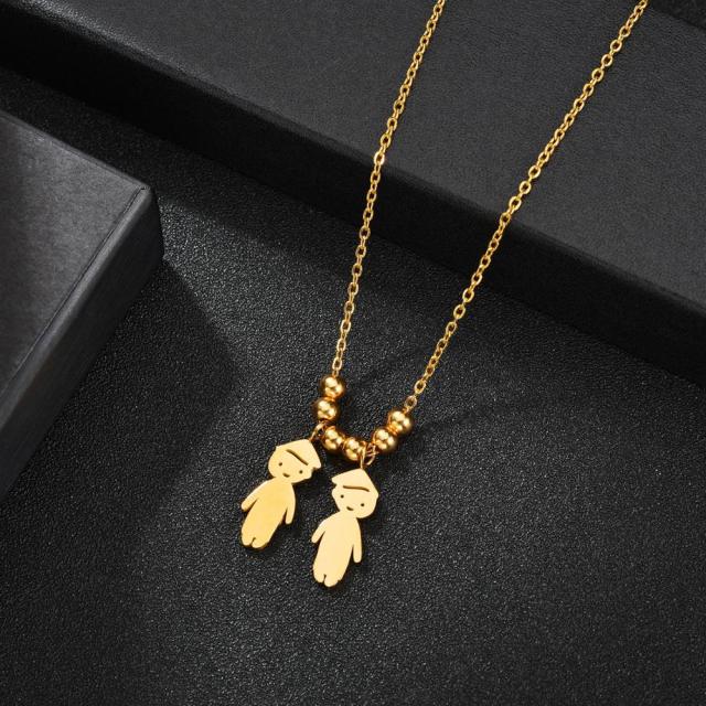 Stainless Steel Boy Girl Kids Pendant Necklace