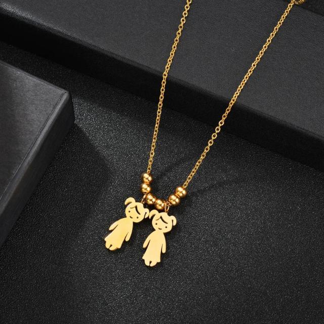 Stainless Steel Boy Girl Kids Pendant Necklace