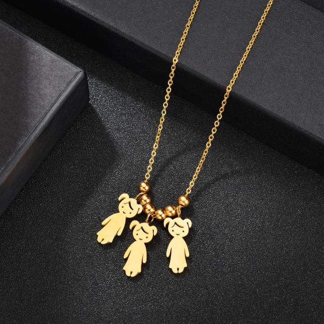 Stainless Steel Boy Girl Kids Pendant Necklace