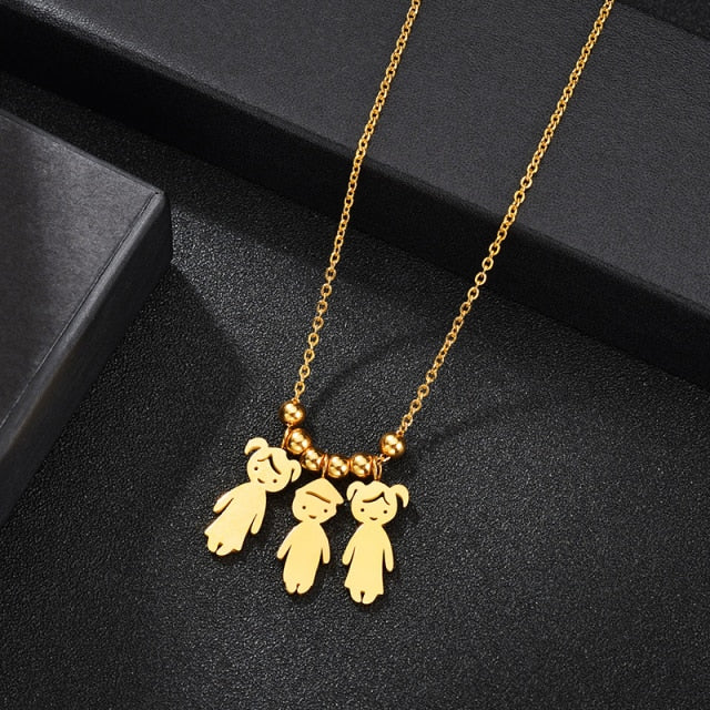 Stainless Steel Boy Girl Kids Pendant Necklace