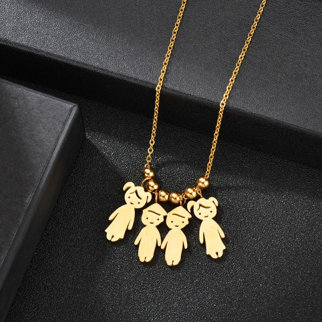 Stainless Steel Boy Girl Kids Pendant Necklace