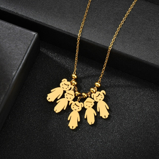 Stainless Steel Boy Girl Kids Pendant Necklace