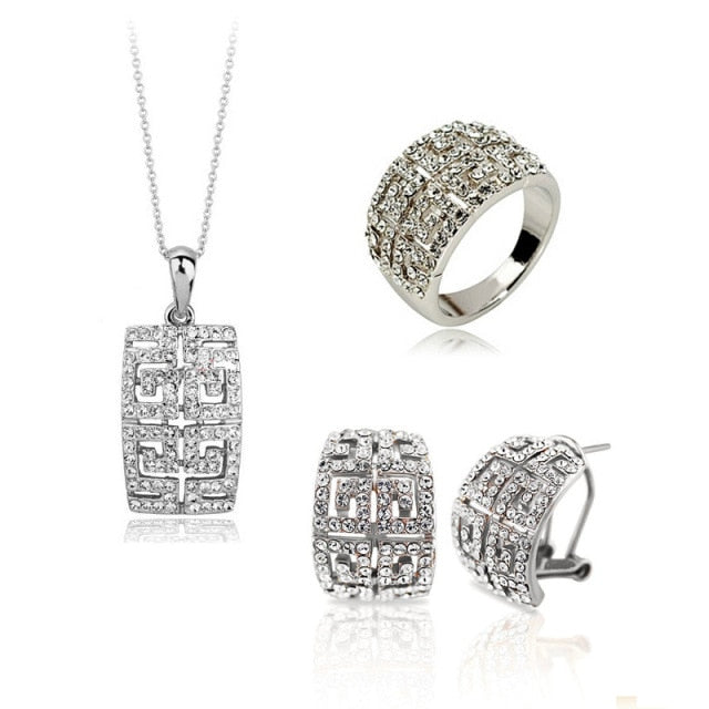 Hot Sale gold-color Austria Crystal Jewelry Set