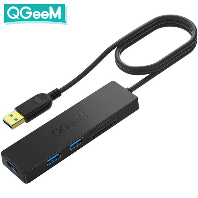 QGeeM USB Hub 3.0 Adapter Card Reader USB