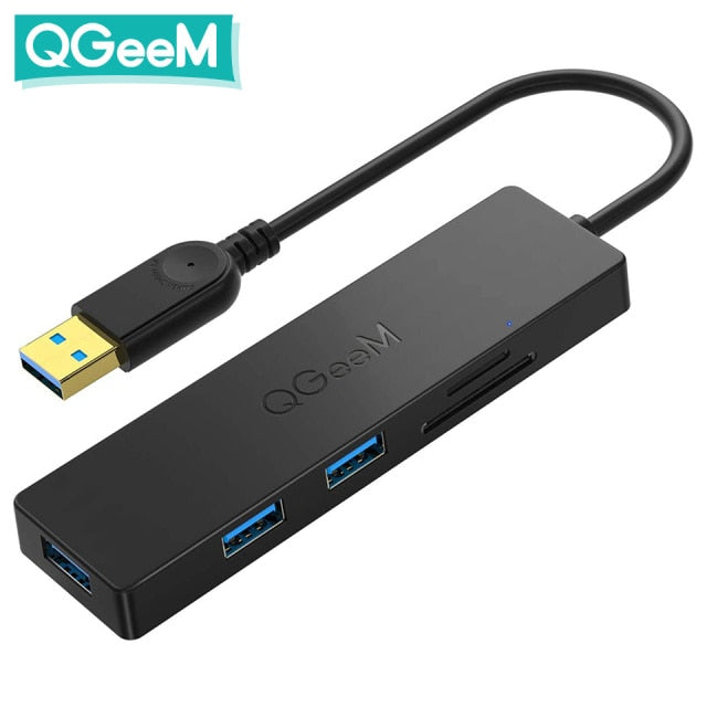 QGeeM USB Hub 3.0 Adapter Card Reader USB