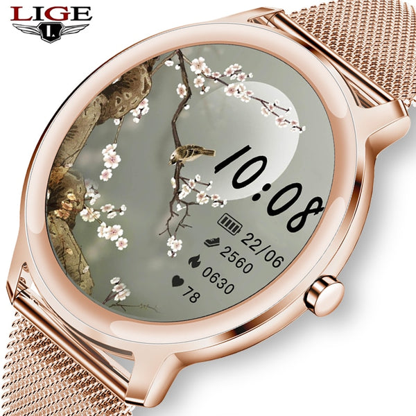 LIGE New Smart watch Ladies Full Touch Screen