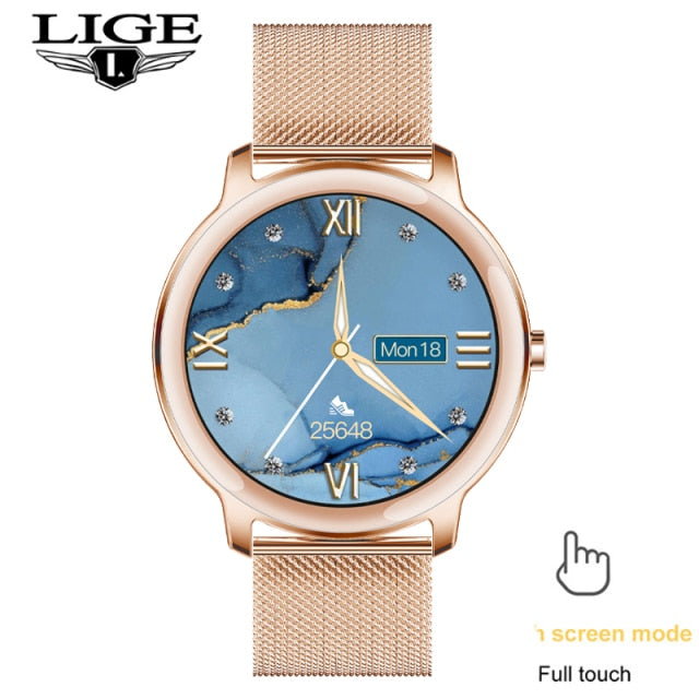 LIGE New Smart watch Ladies Full Touch Screen