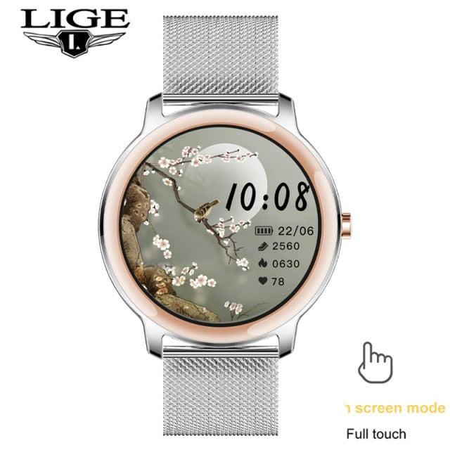 LIGE New Smart watch Ladies Full Touch Screen