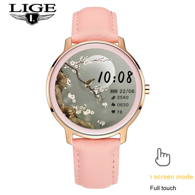 LIGE New Smart watch Ladies Full Touch Screen