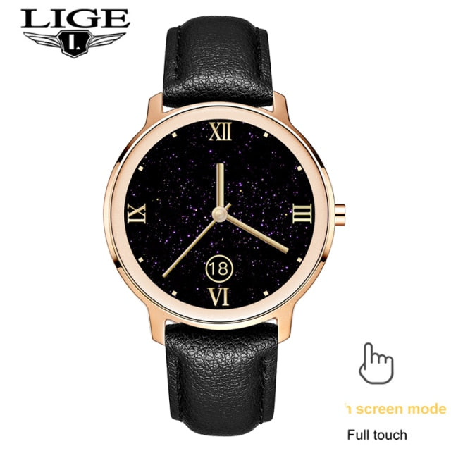 LIGE New Smart watch Ladies Full Touch Screen