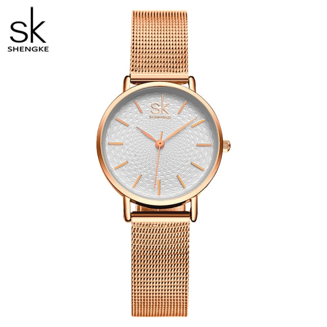 SK Super Slim Sliver Mesh Stainless Steel Watche