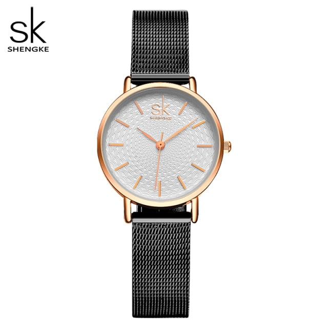 SK Super Slim Sliver Mesh Stainless Steel Watche