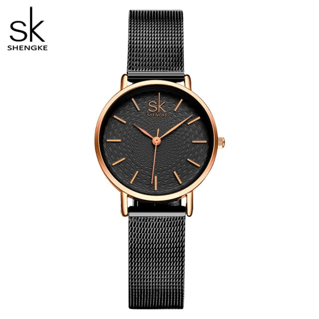 SK Super Slim Sliver Mesh Stainless Steel Watche