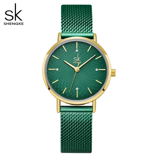 SK Super Slim Sliver Mesh Stainless Steel Watche