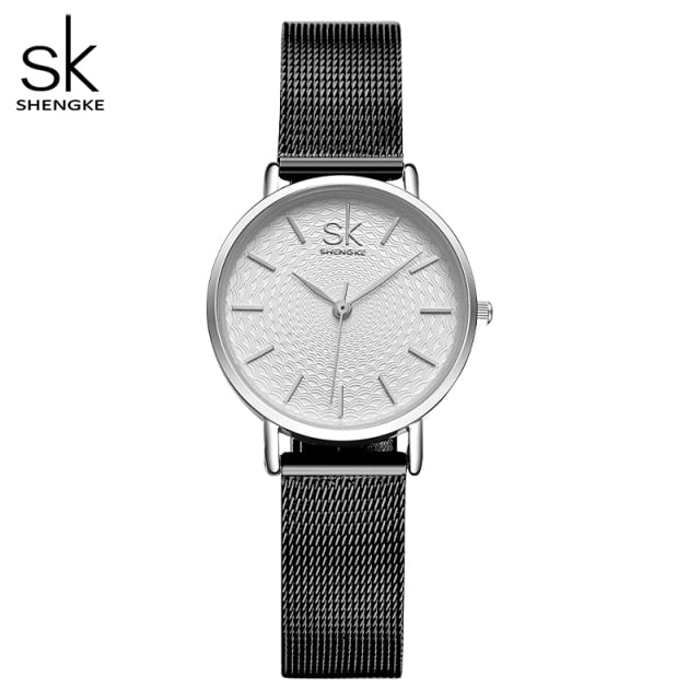 SK Super Slim Sliver Mesh Stainless Steel Watche