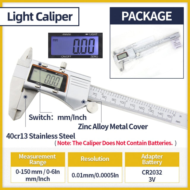 Digital Metal Caliper Vernier Calipers Electronic