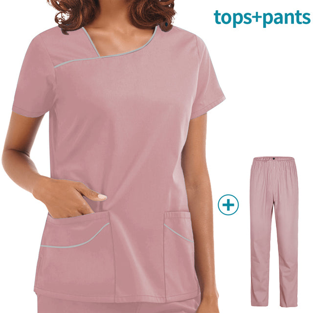 High Quality Hospital Nurse Workwear Pet Clinic Medical Uniform Scrubs Women Uniform Dentistry Tops+pants Scrub Work Clothes New