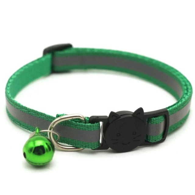 Pet Cat Collar Reflective Pet Bell Collar Adjustable