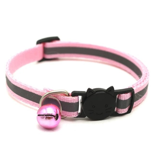 Pet Cat Collar Reflective Pet Bell Collar Adjustable