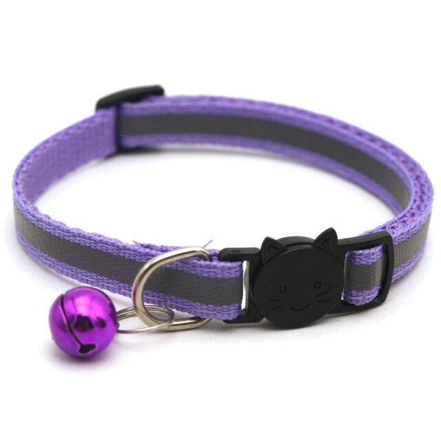 Pet Cat Collar Reflective Pet Bell Collar Adjustable