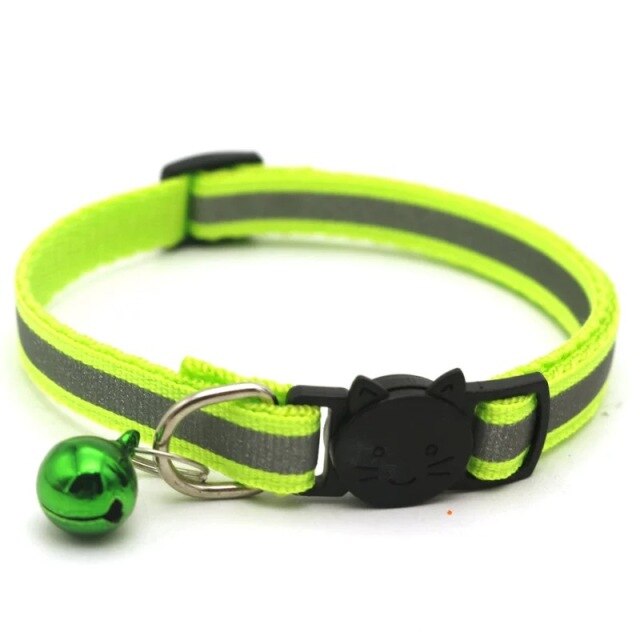 Pet Cat Collar Reflective Pet Bell Collar Adjustable