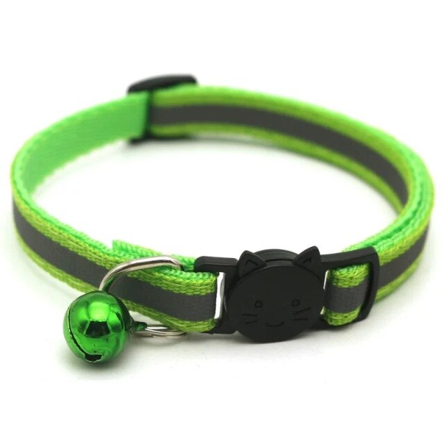 Pet Cat Collar Reflective Pet Bell Collar Adjustable