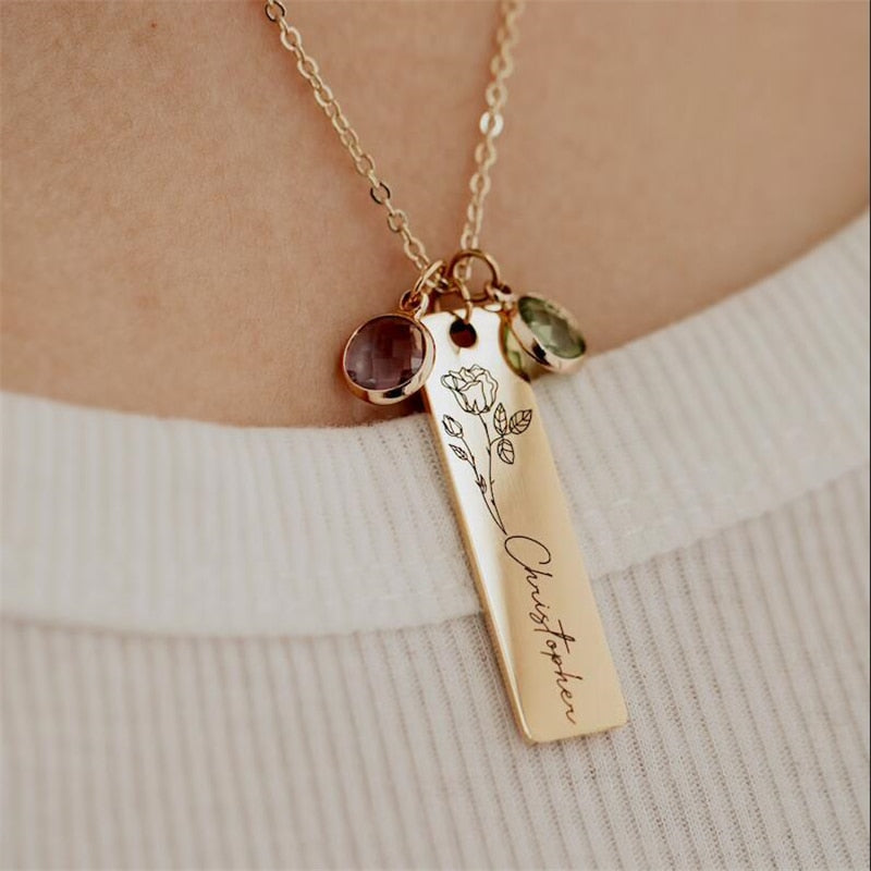 Personalized Birthstone Necklace Gift