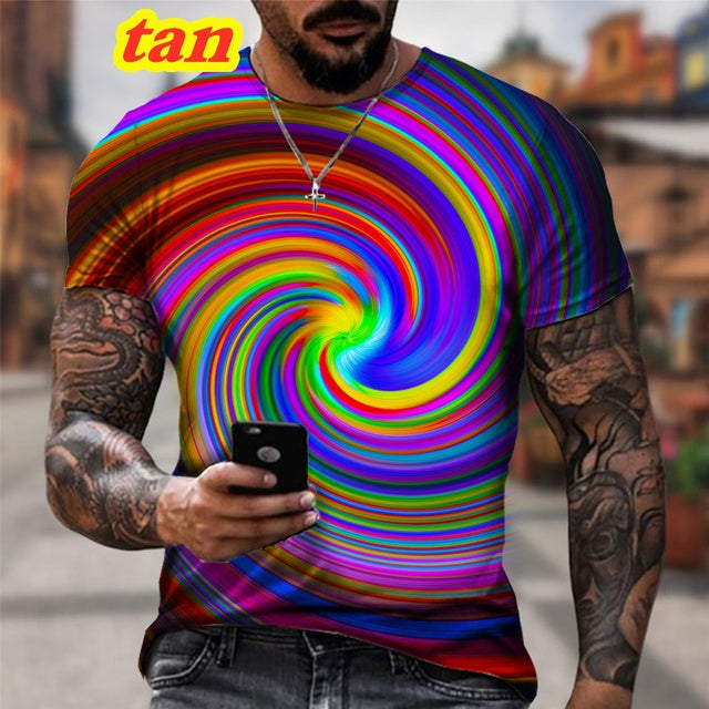 Tee Shirt Casual Fashion Vertigo Hypnotic 3D Printed